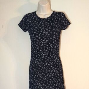 90s Floral Stretch Midi Dress